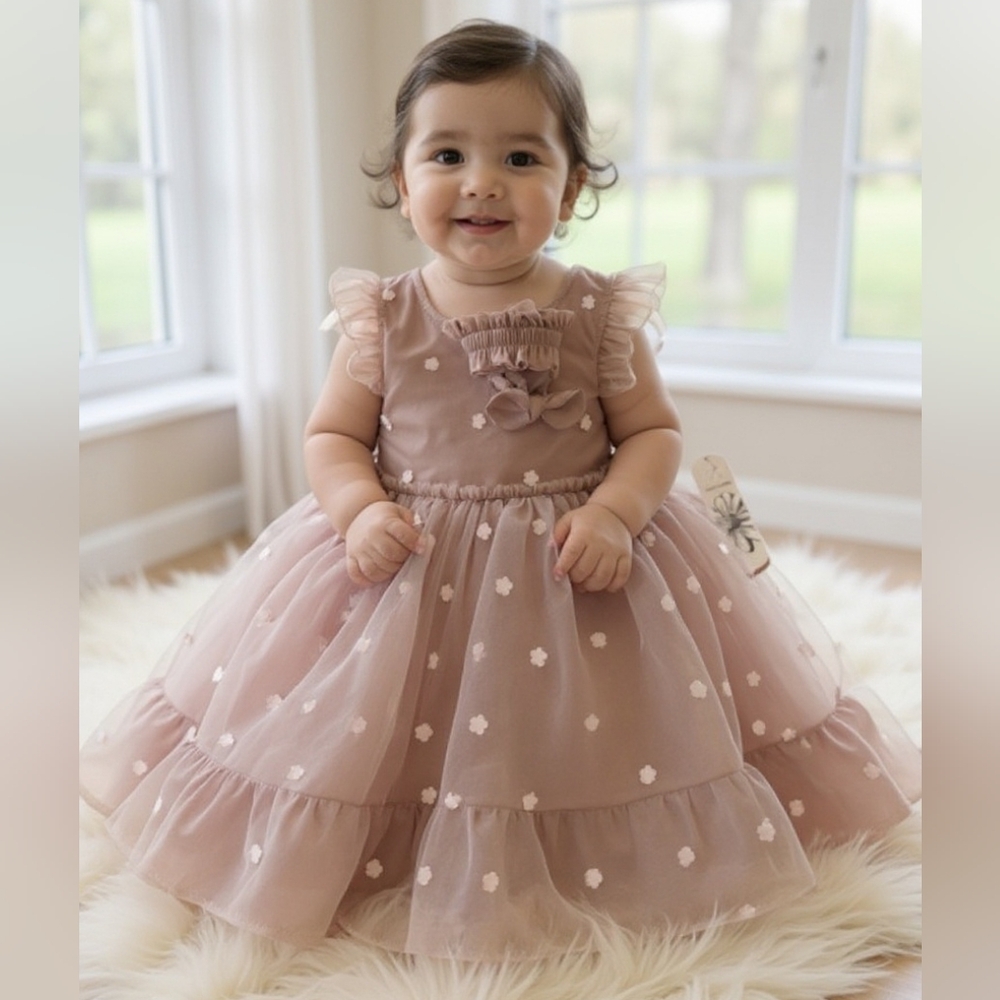 Daisy Fuentes Baby Girl’s 24mos Tulle Flower Dress NEW